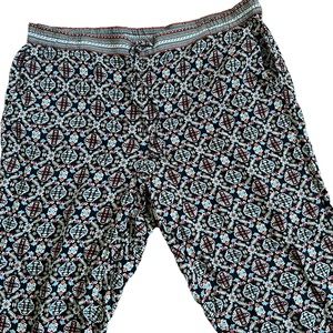 J. Jill multi print high waist multi print boho palazzo pull on drawstring pants